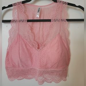 Pink Lace Bralette, NWOT